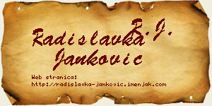 Radislavka Janković vizit kartica